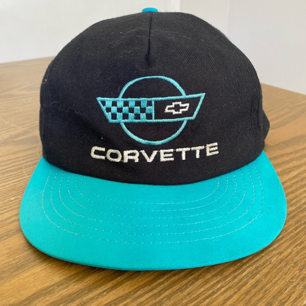 Corvette Racing USA 90s Snapback Vintage USA Made Blue Swingster Hat